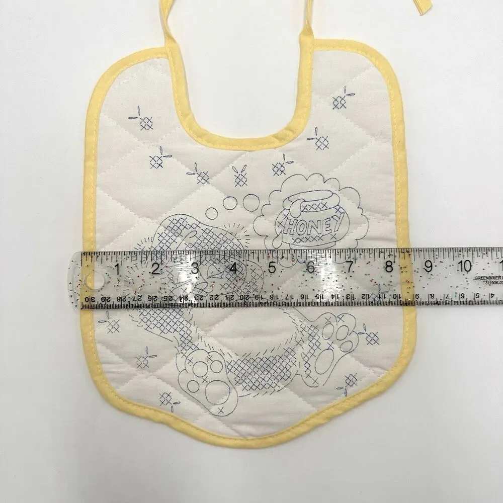Counted Cross Stitch Embroidery Bib Only Unfinished Baby Sleeping Bear Vintage